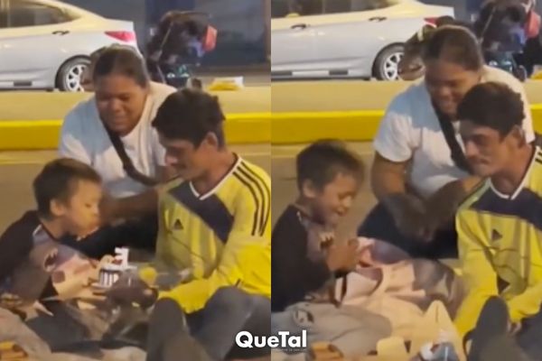 No es el lugar, es la compañía: Padres celebran cumple de su hijo en la calle y su felicidad es única